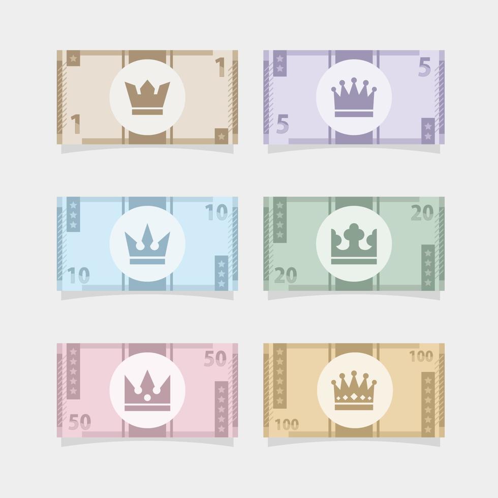 Paper Money Set for Games vector