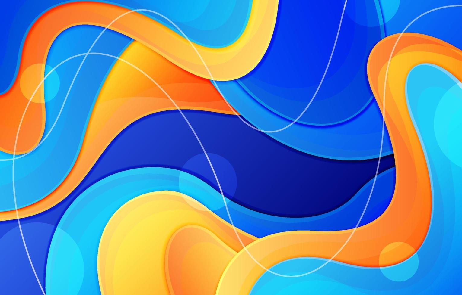 fondo degradado fluido abstracto azul naranja vector