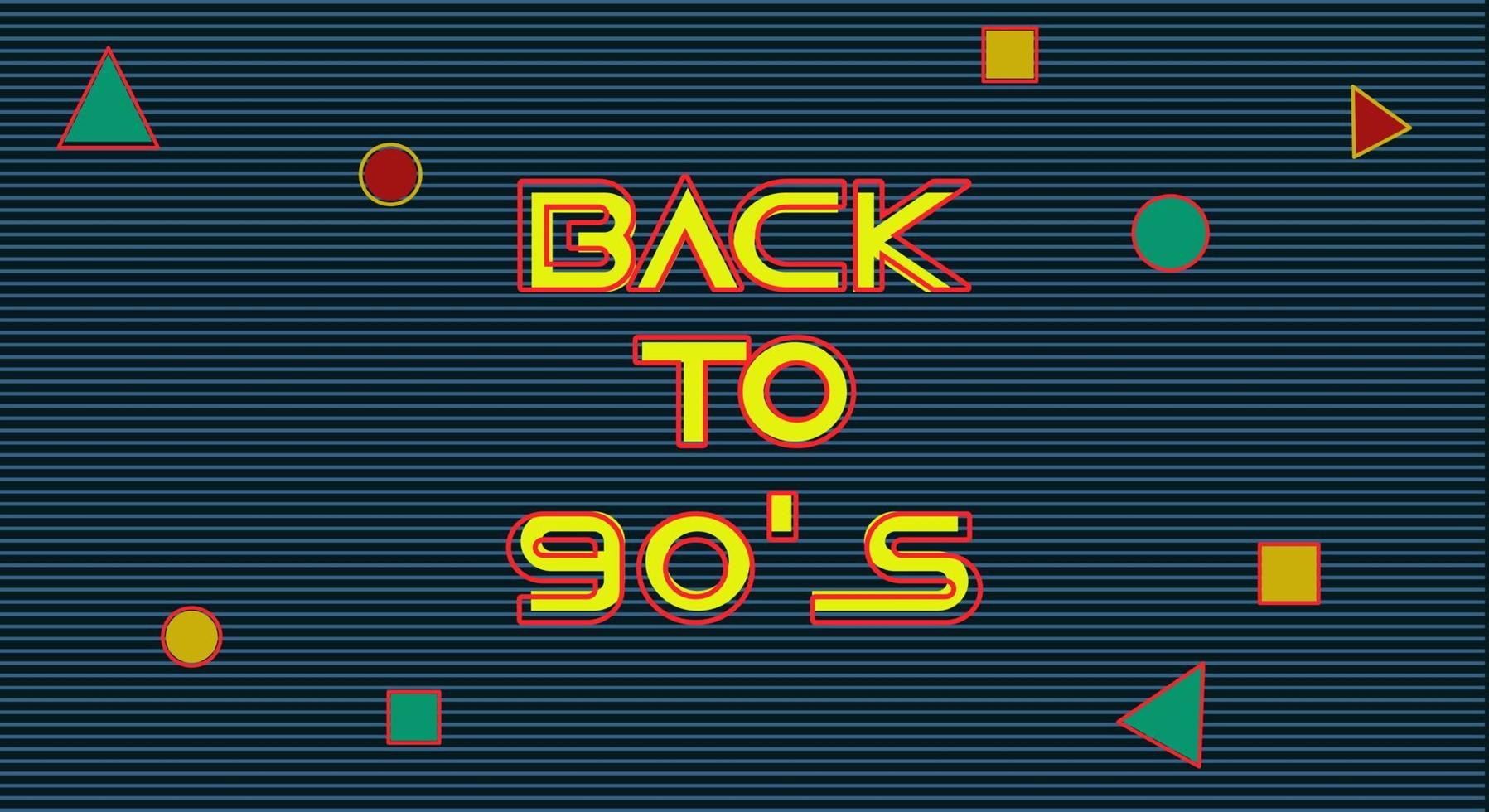 Diseño de los 90 con estilo neón. fondo oscuro con forma holográfica, retro, color, pancarta vector