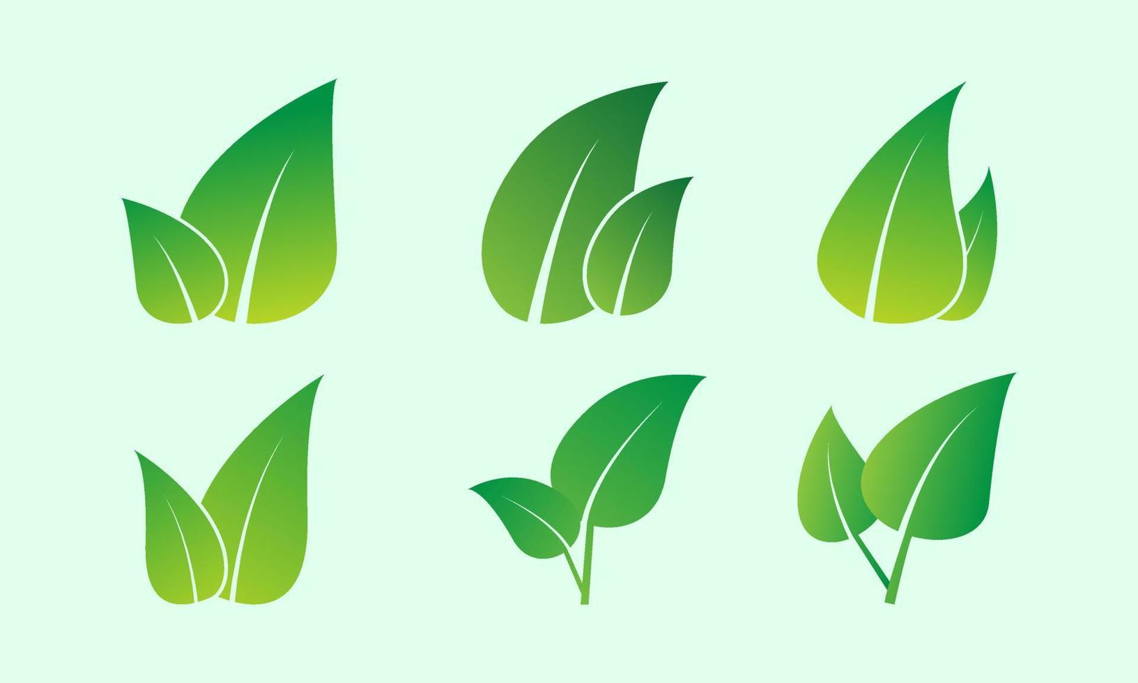 logotipo de hojas realistas vector