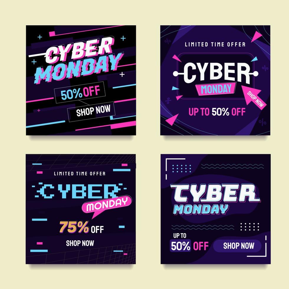 Neon Cyber Monday Limited Offer vector