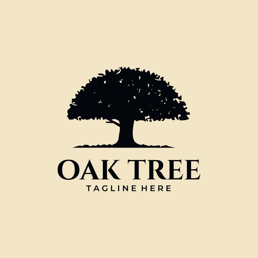 oak tree vintage logo vector symbol illustration design