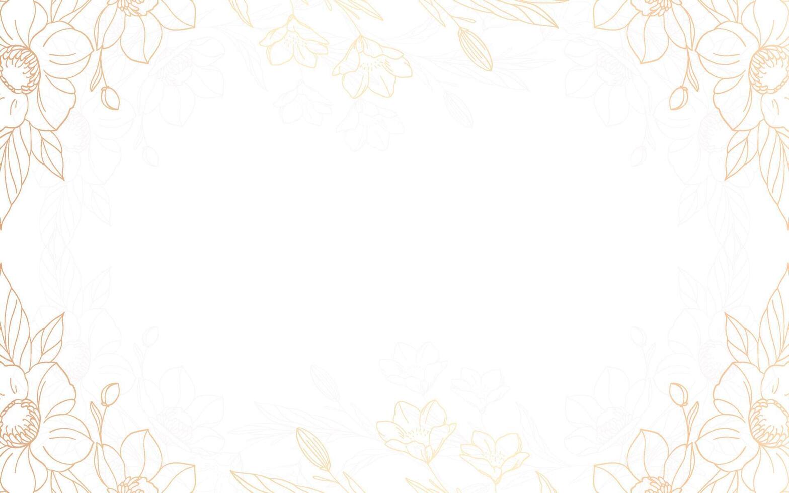 Vector artdeco luxury flower line pattern, golden background. Hand drawn peonies for packaging, social media post, cover, banner, creative post and wall arts.