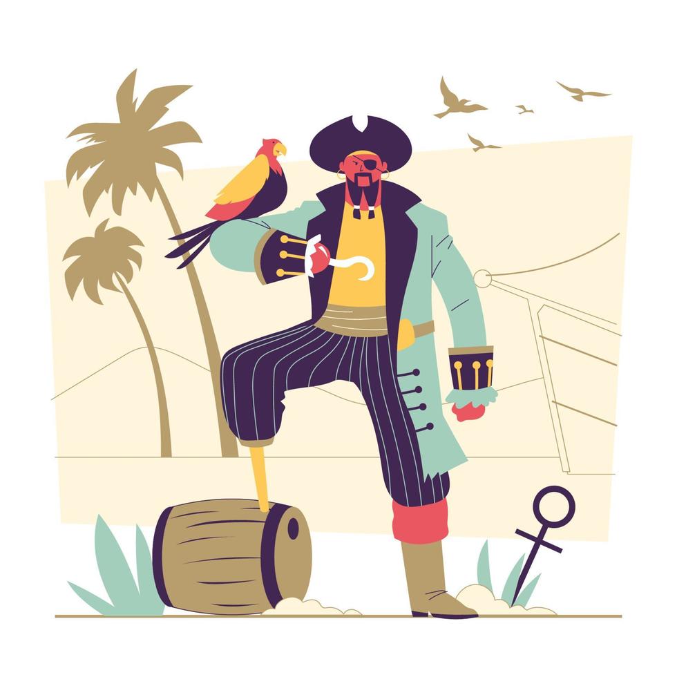 Pirate at the Beach vector