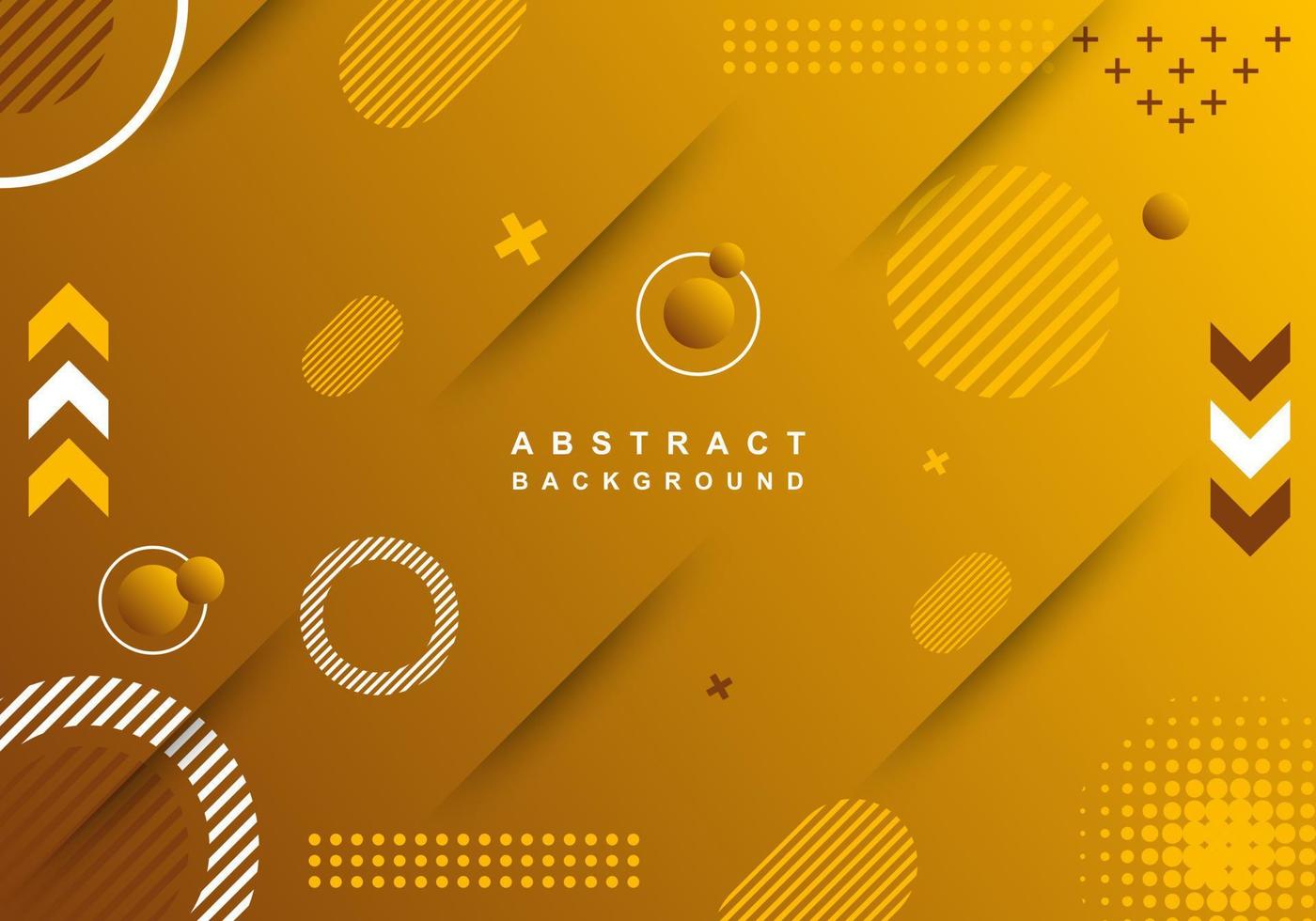 Abstract background with yellow gradient paper cut model with ornaments vector