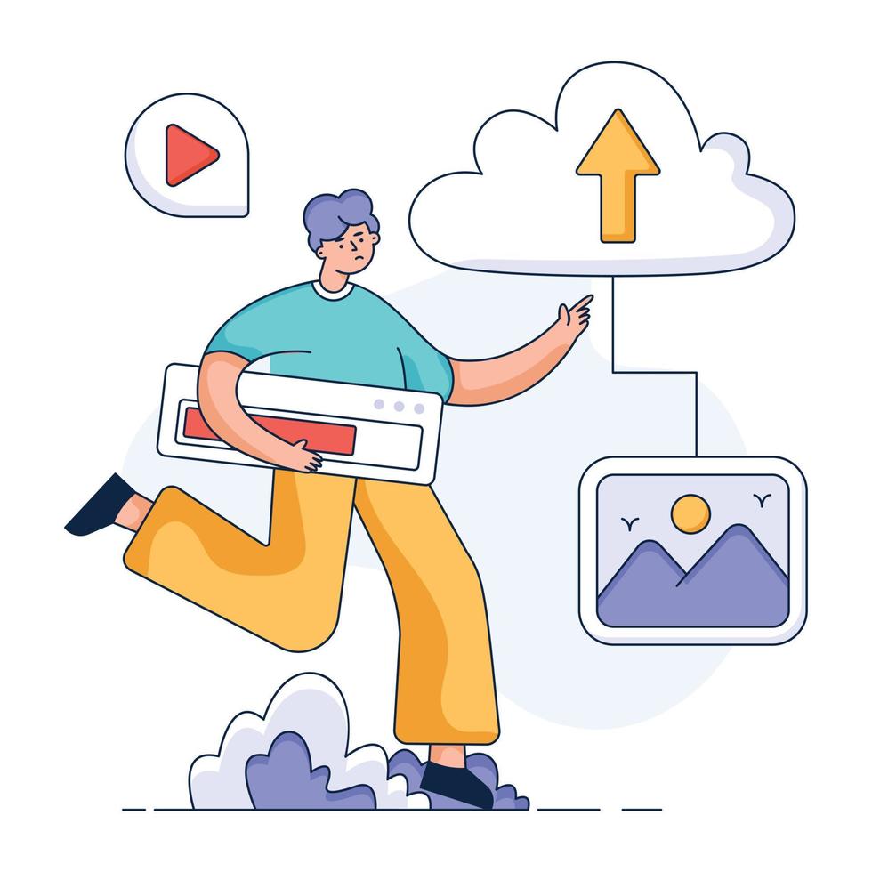 Check out flat illustration of media user vector