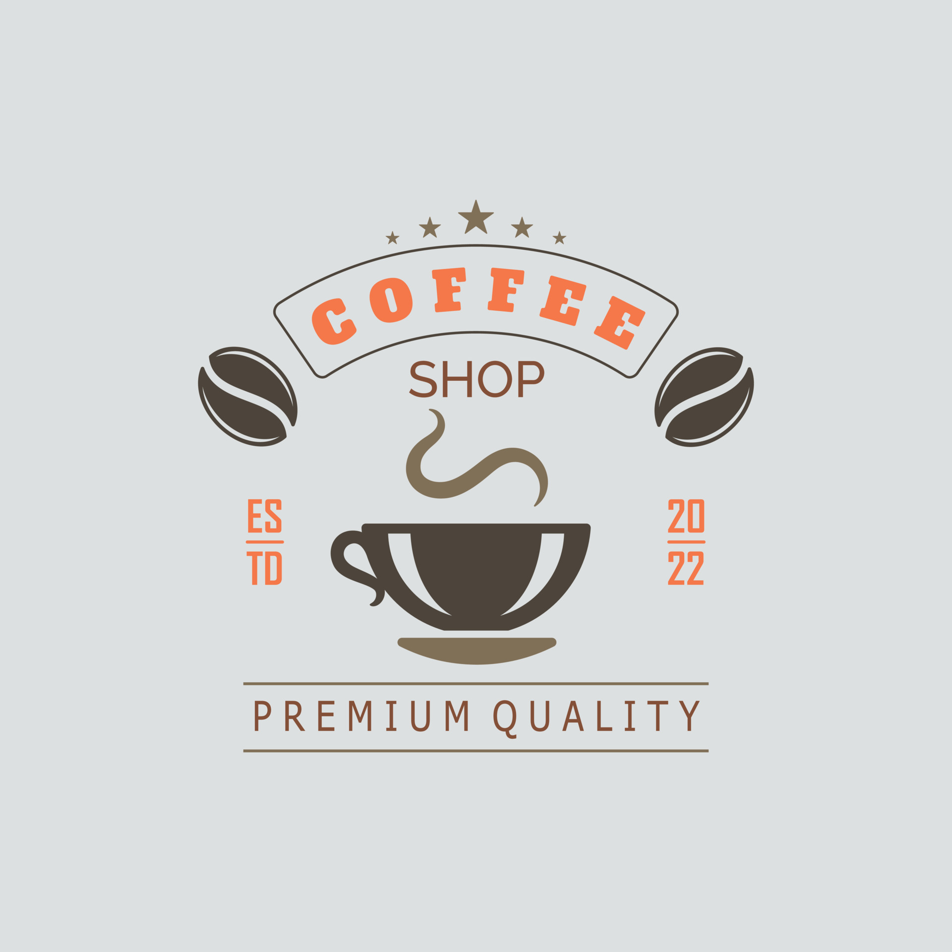 coffee shop cup logo template design for brand or company and other
