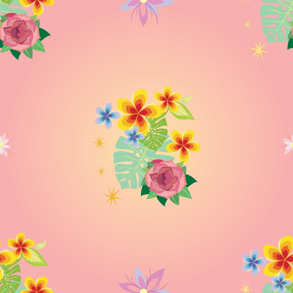 Seamless pattern with decorative plants 2 vector