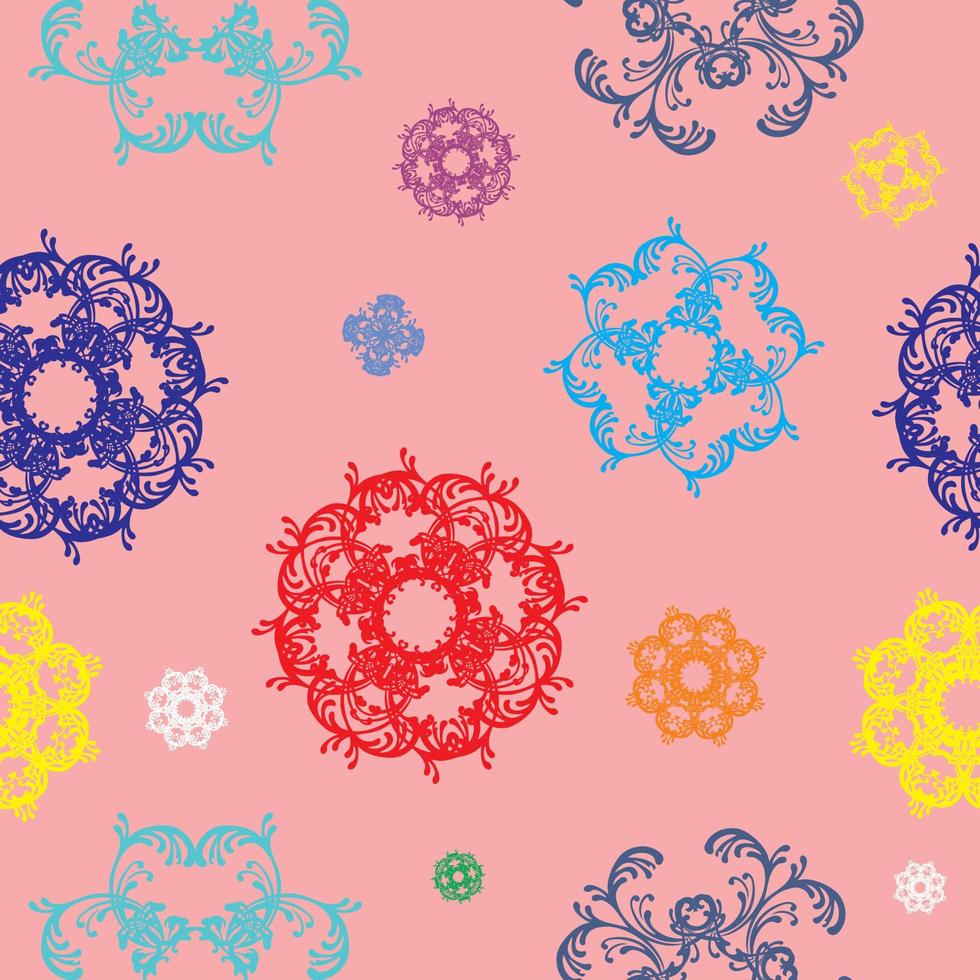 Seamless vector pattern with colorful decor