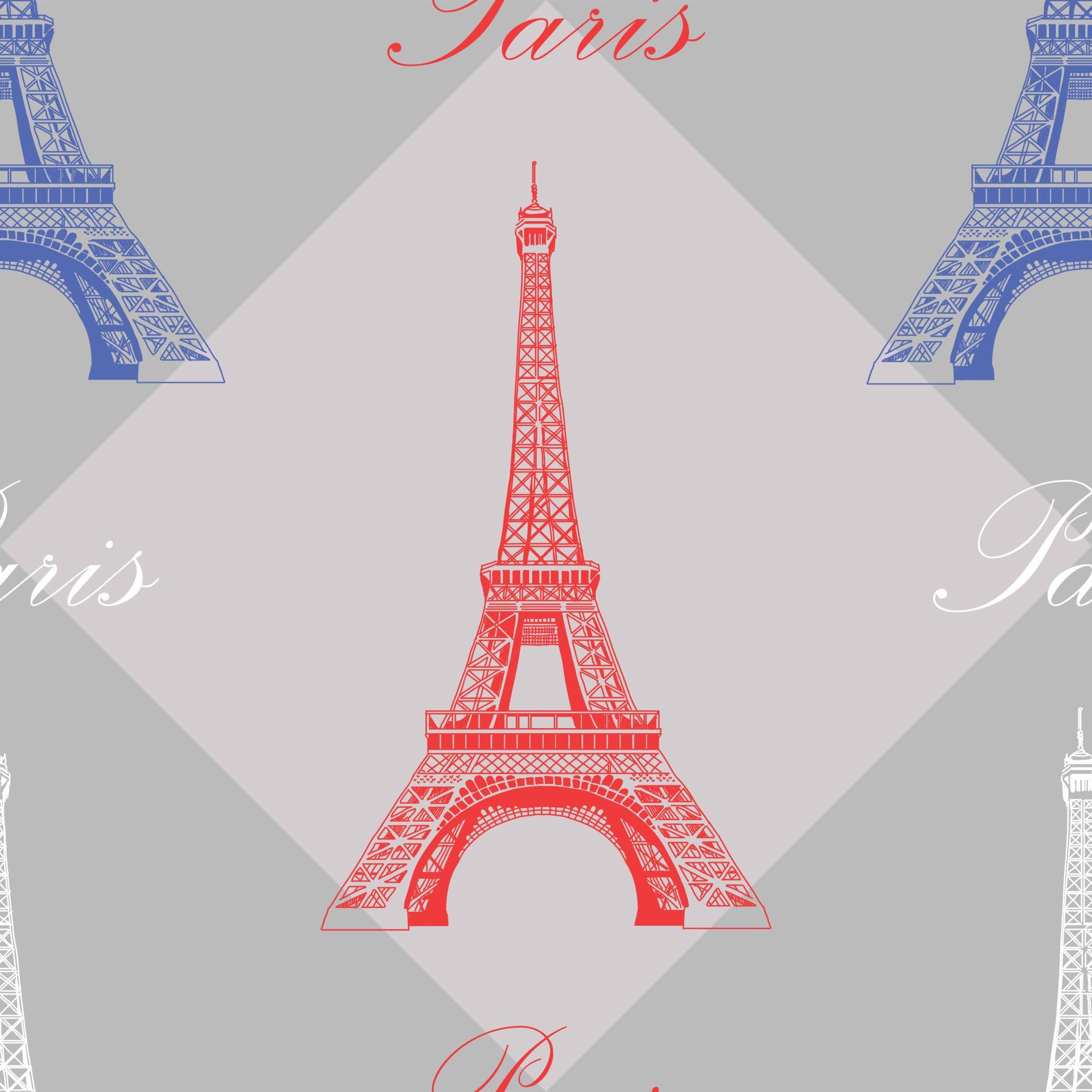 Seamless pattern with Eiffel tower on gray background 11735147 Vector ...