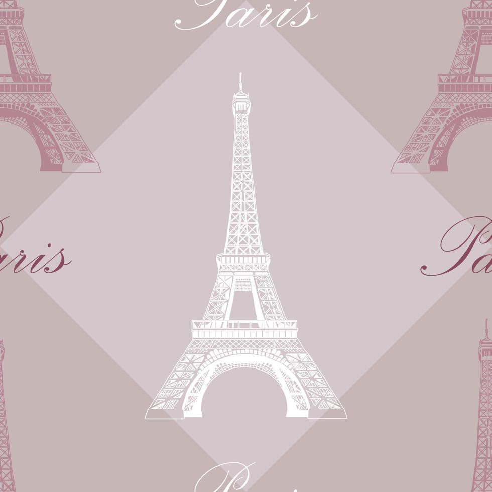 Seamless pattern with Eiffel tower on grey and purple background ...