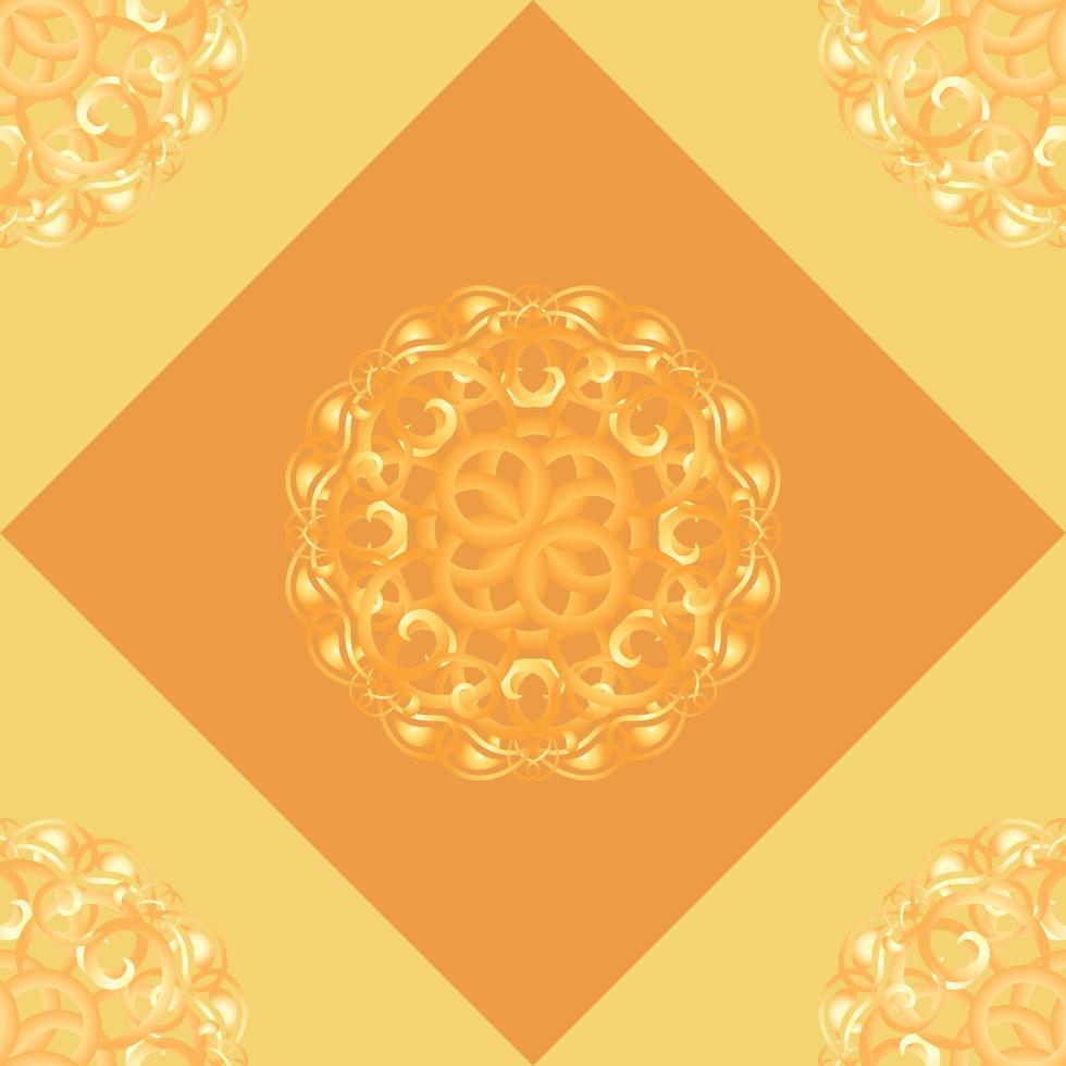 Seamless pattern with yellow ornamental decor vector