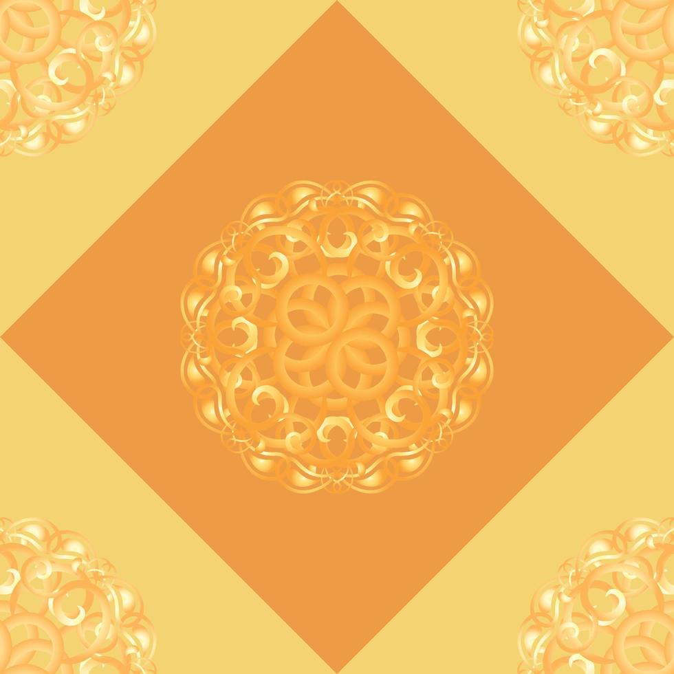 Seamless pattern with yellow ornamental decor vector