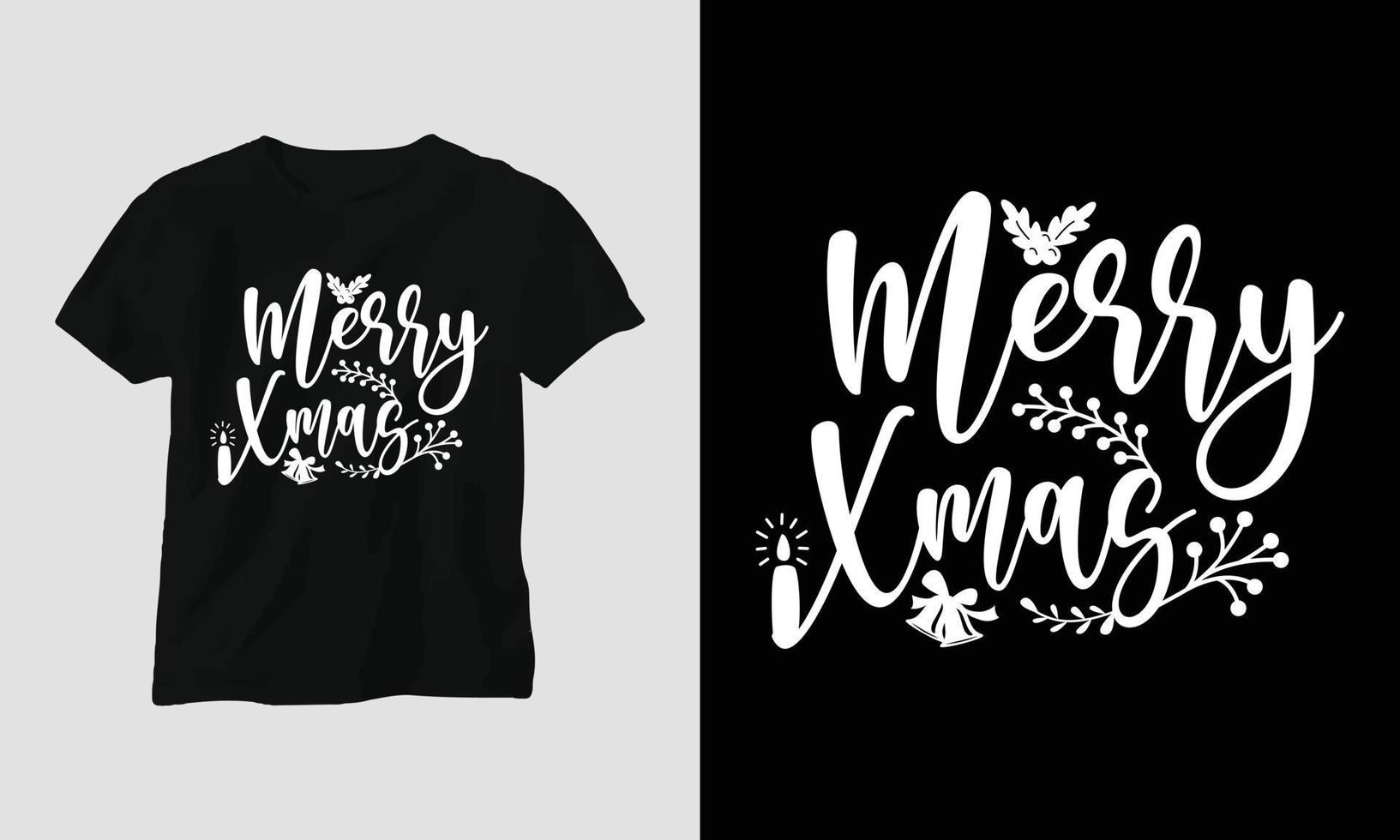 feliz navidad - diseño de camiseta del día de navidad vector