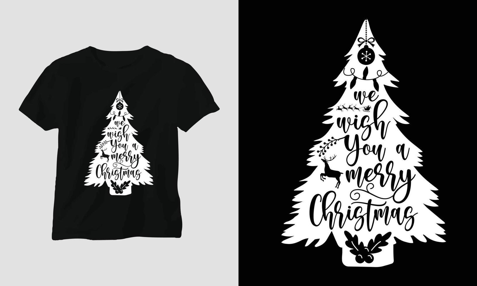 te deseamos una feliz navidad - diseño de camiseta del día de navidad vector