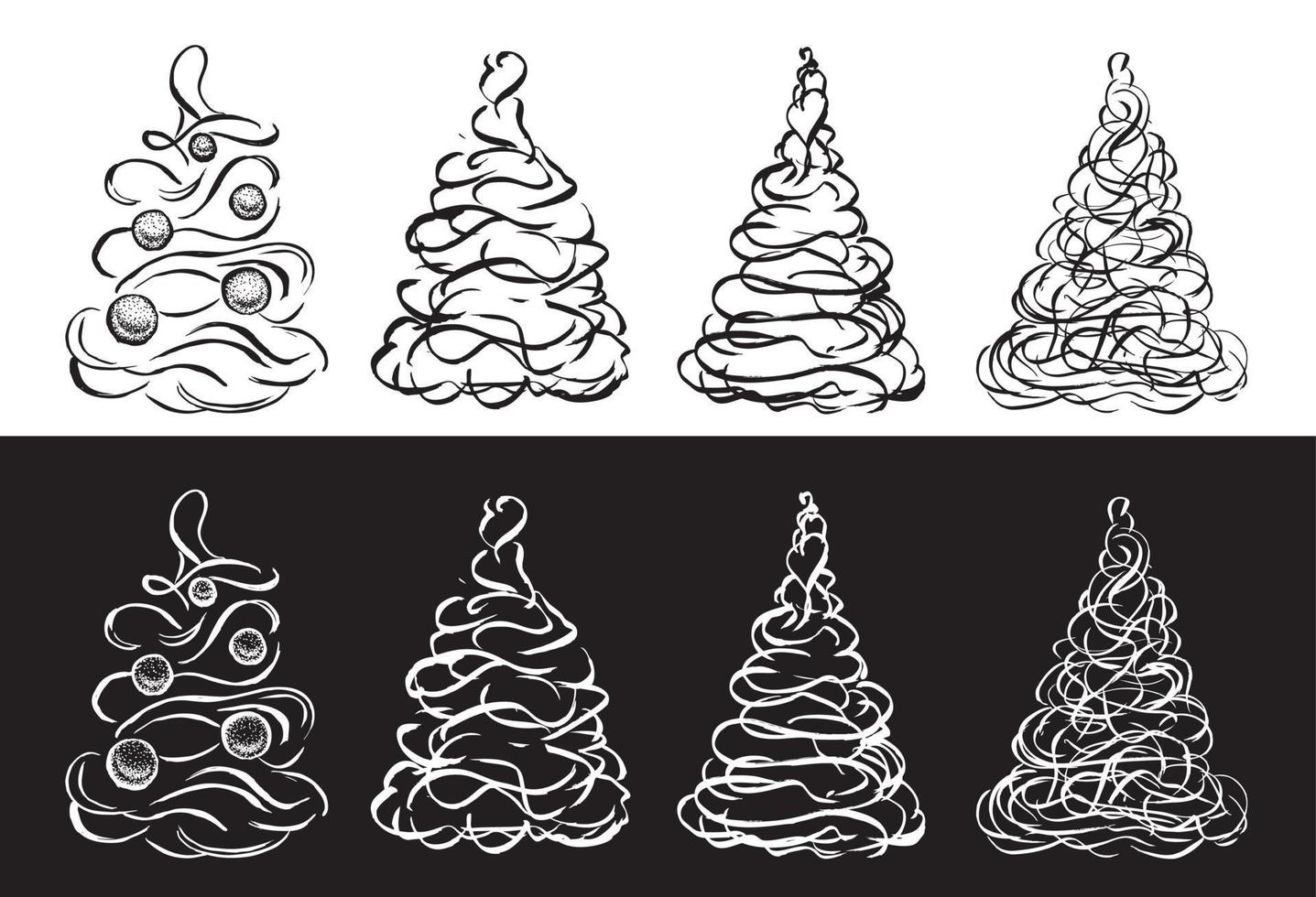 Christmas tree. Hand drawn illustration. vector