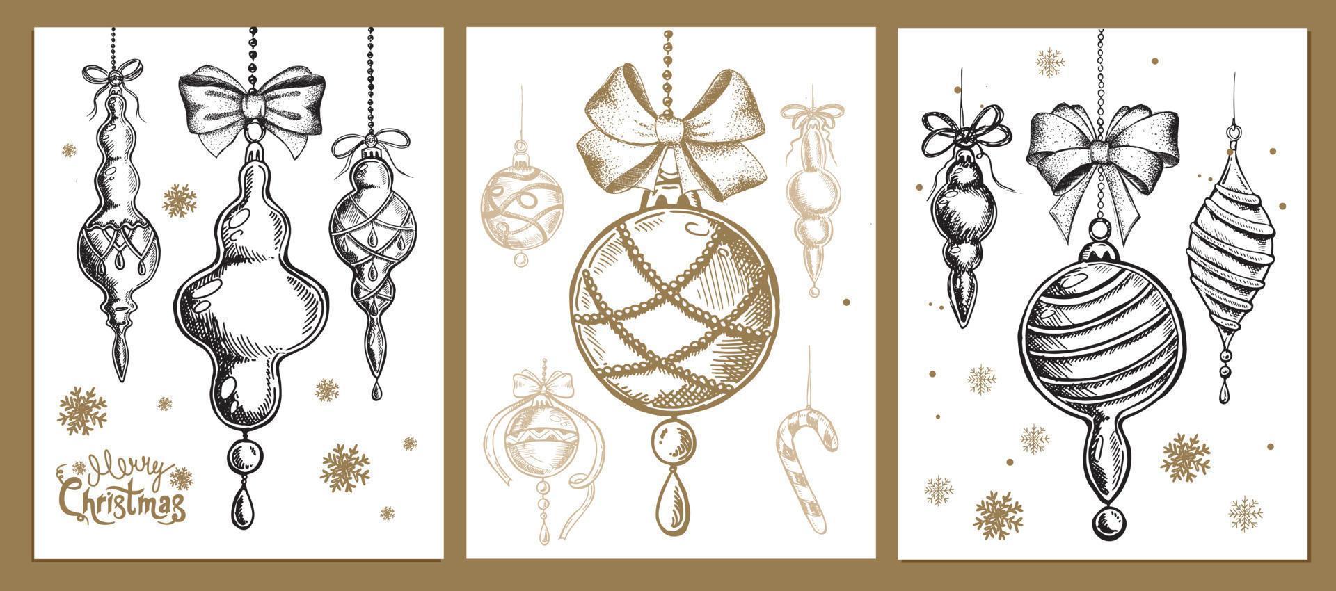 Christmas pattern in sketch style. Hand drawn illustration. vector