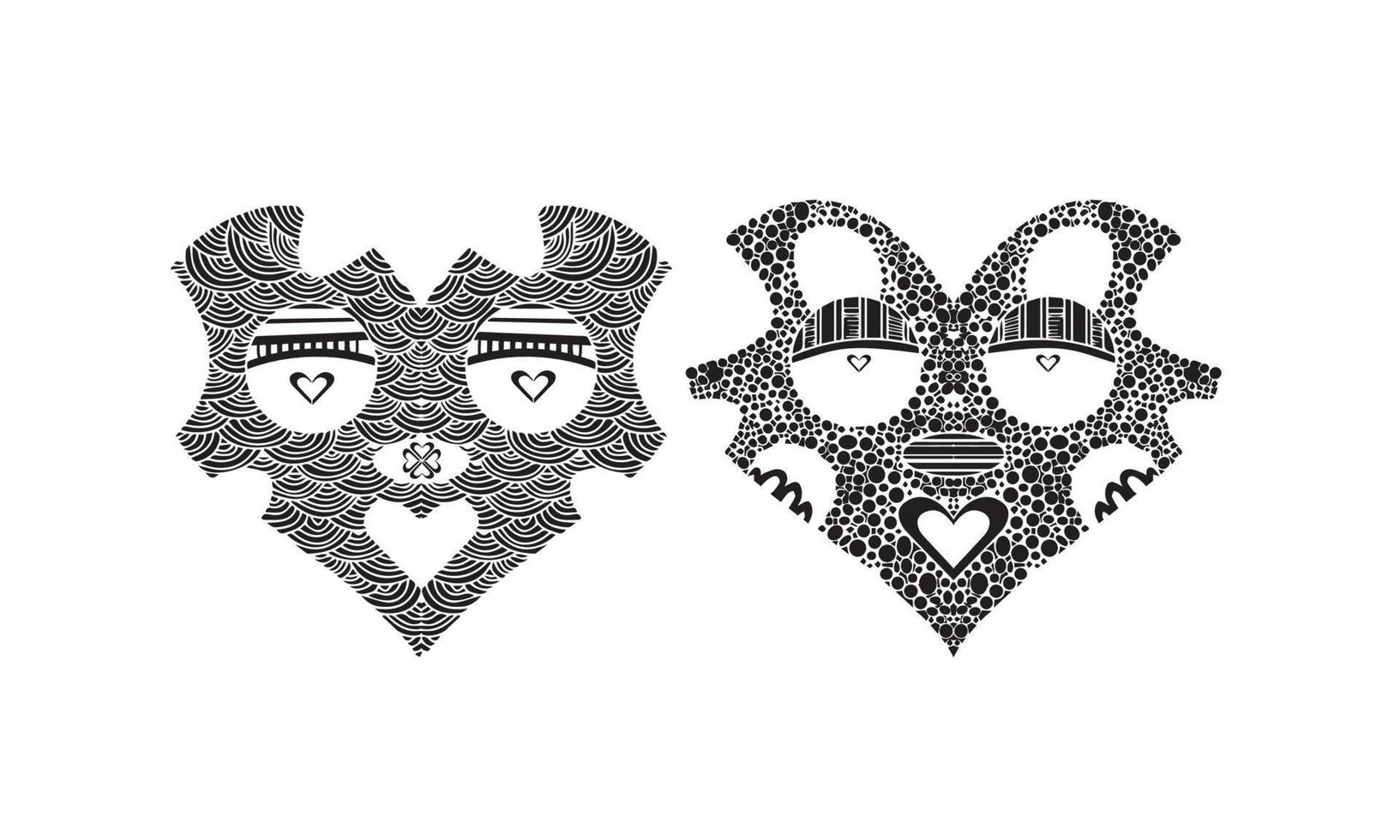 love face mandala design vector