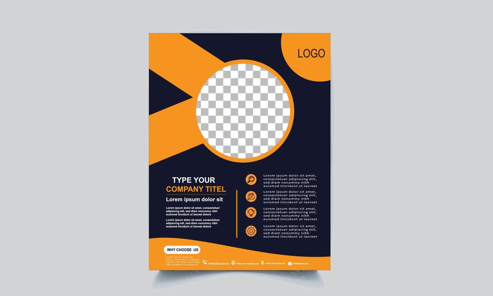 Modern Unique Yellow and blue design template Flyer for your business fully customize and editable vector