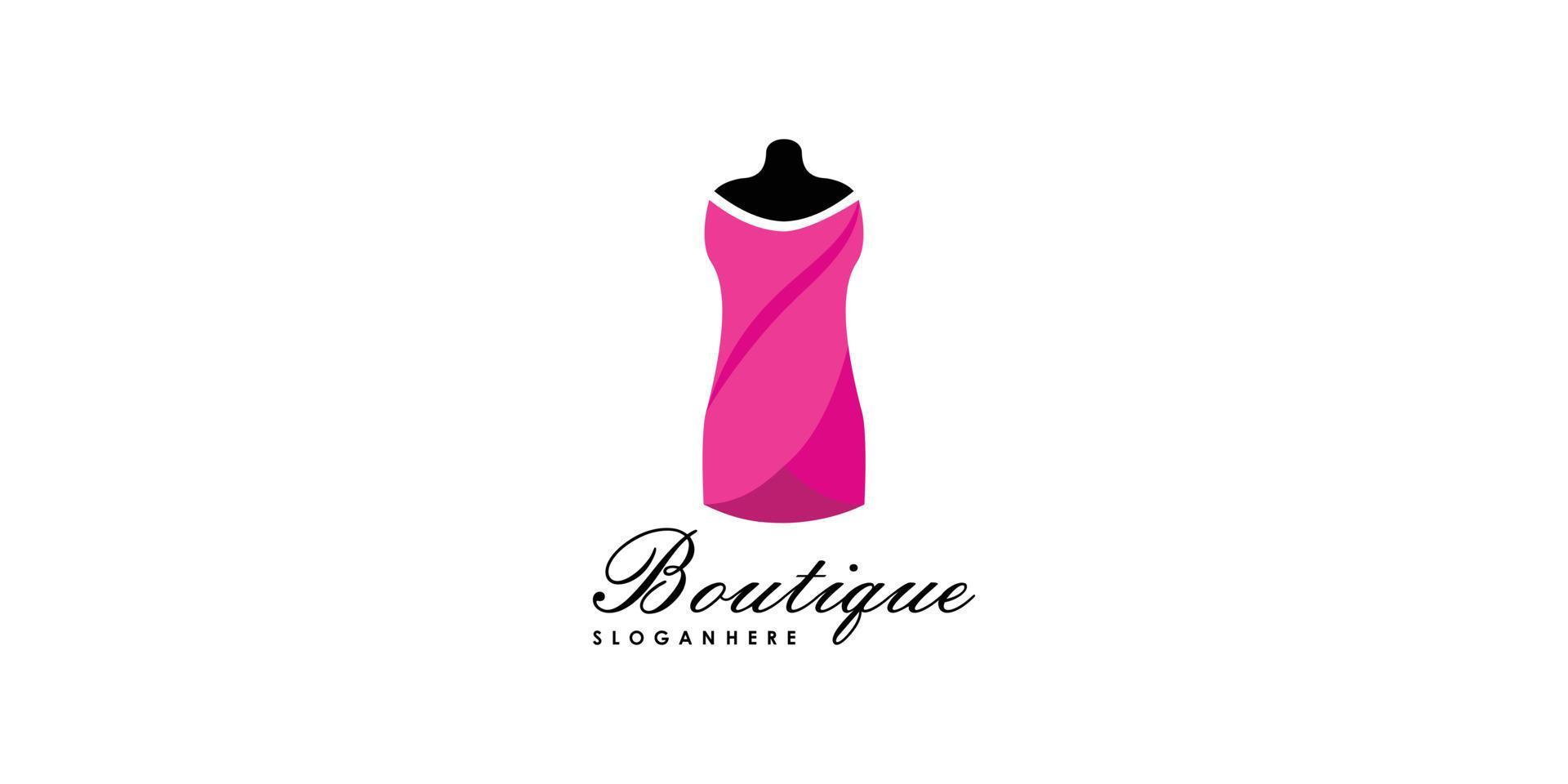 boutique logo design for designer with creative concept premium vector