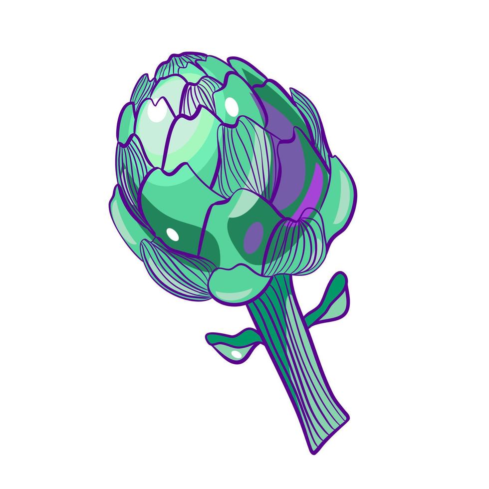 Artichoke vector illustration in flat technique