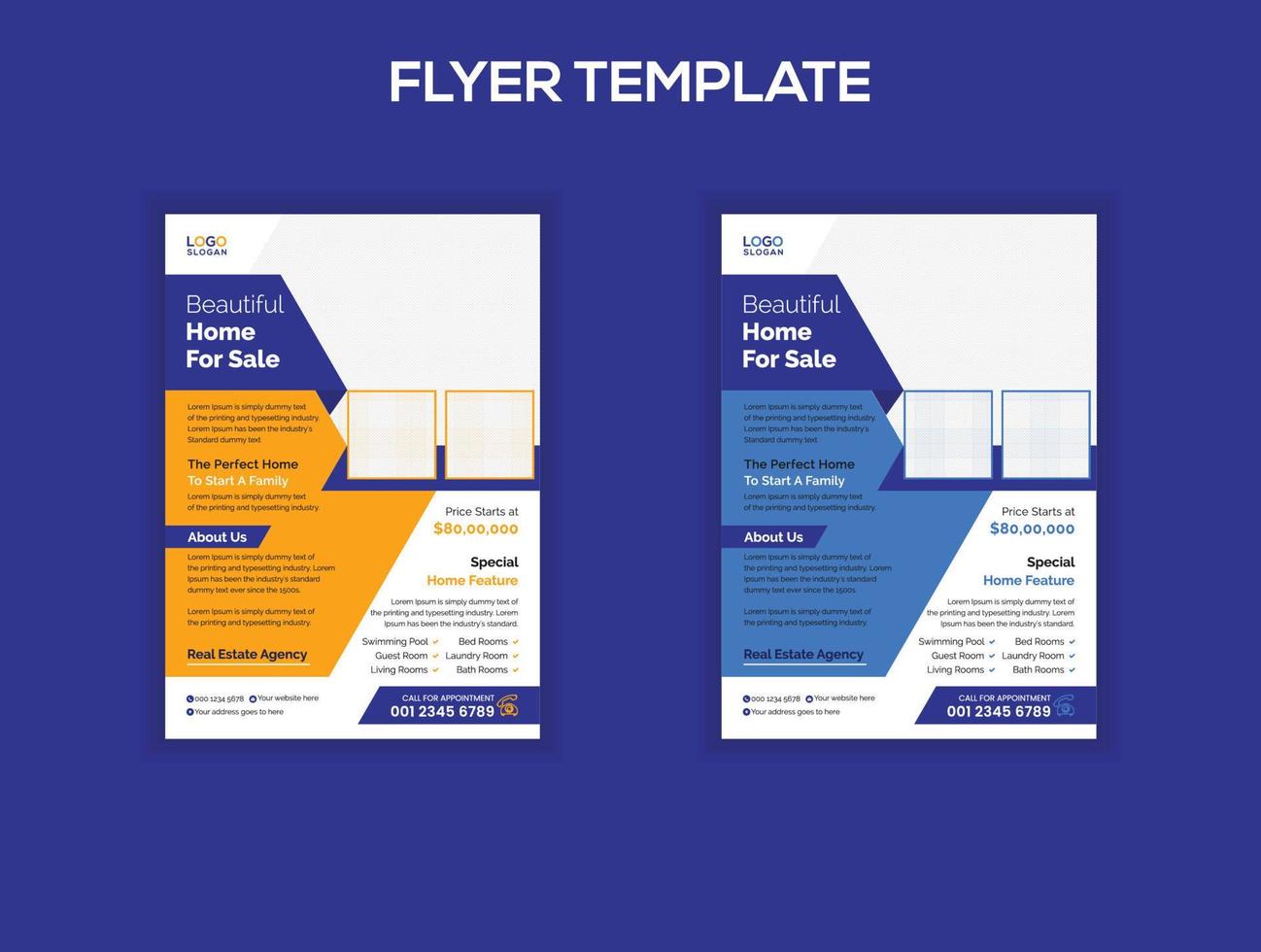 Best real estate flyer template vector