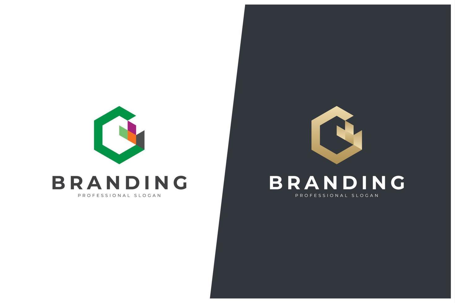 Hexagon Trade Marketing Trading Networking Vector Logo Concept