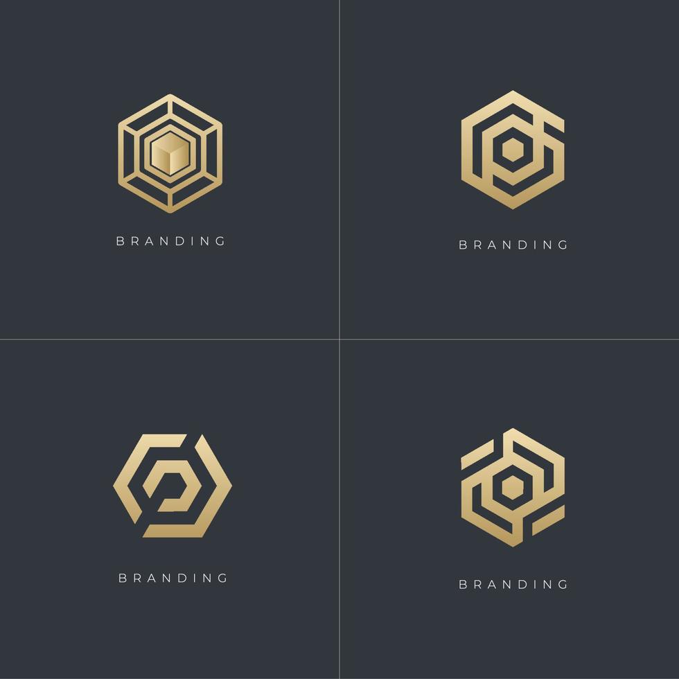 Hexagon Trade Marketing Trading Networking Vector Logo Concept