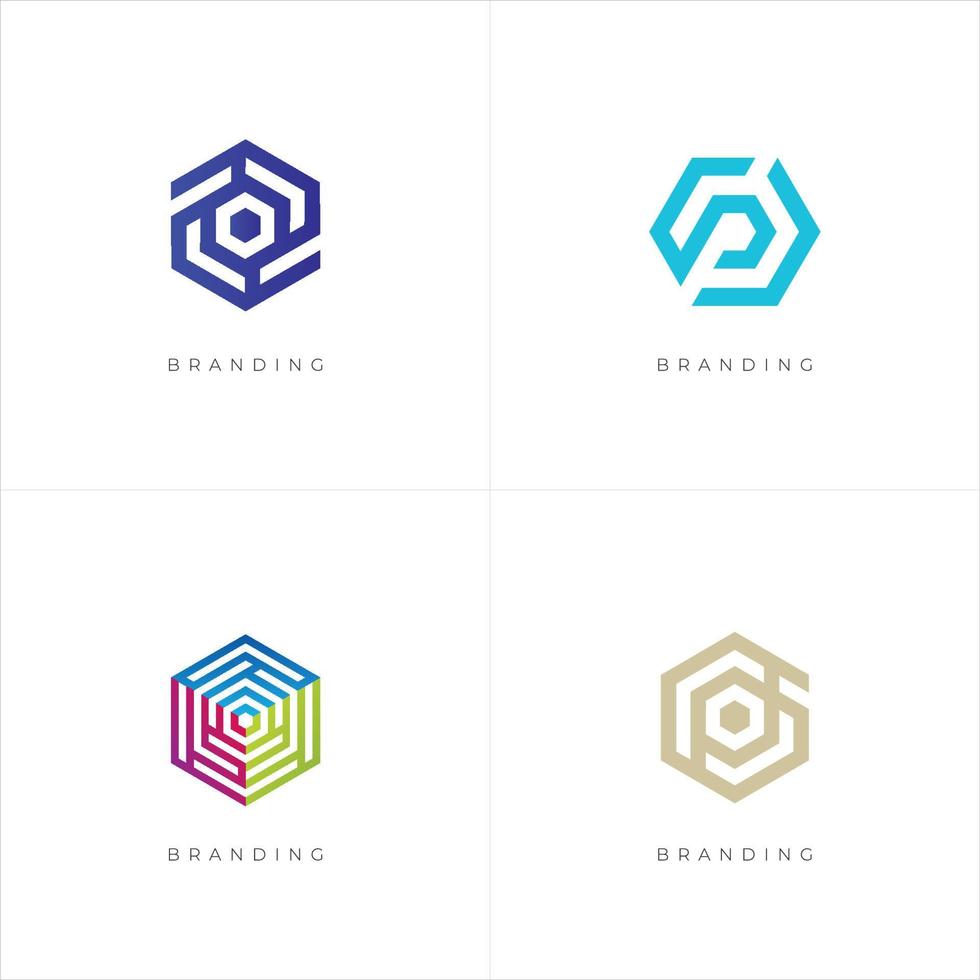 Hexagon Trade Marketing Trading Networking Vector Logo Concept