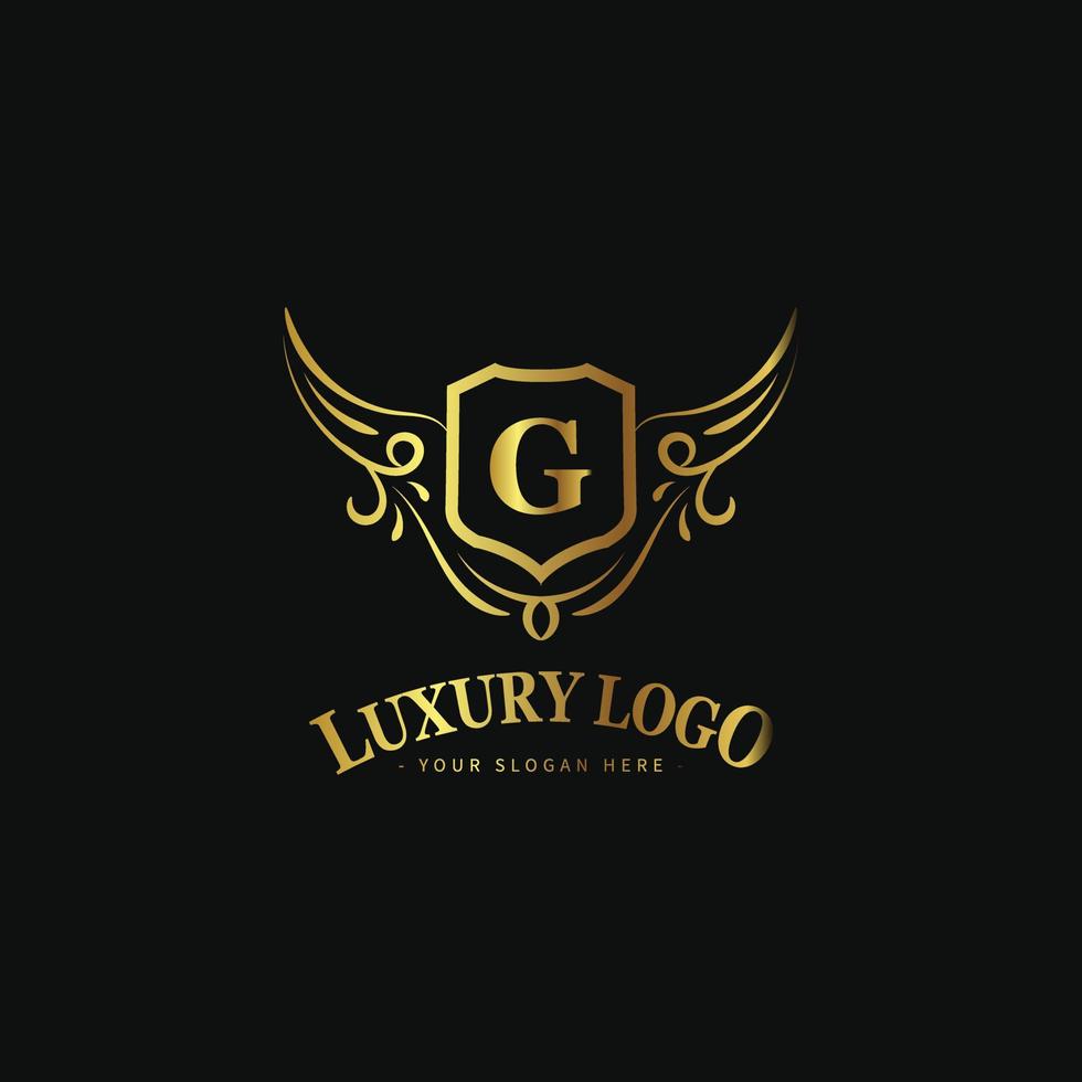 Luxury logo template for fashion boutique, hotel or restaurant branding vector