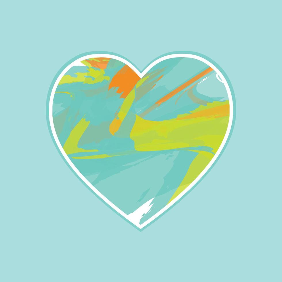 Vector Marble Heart with sweet color