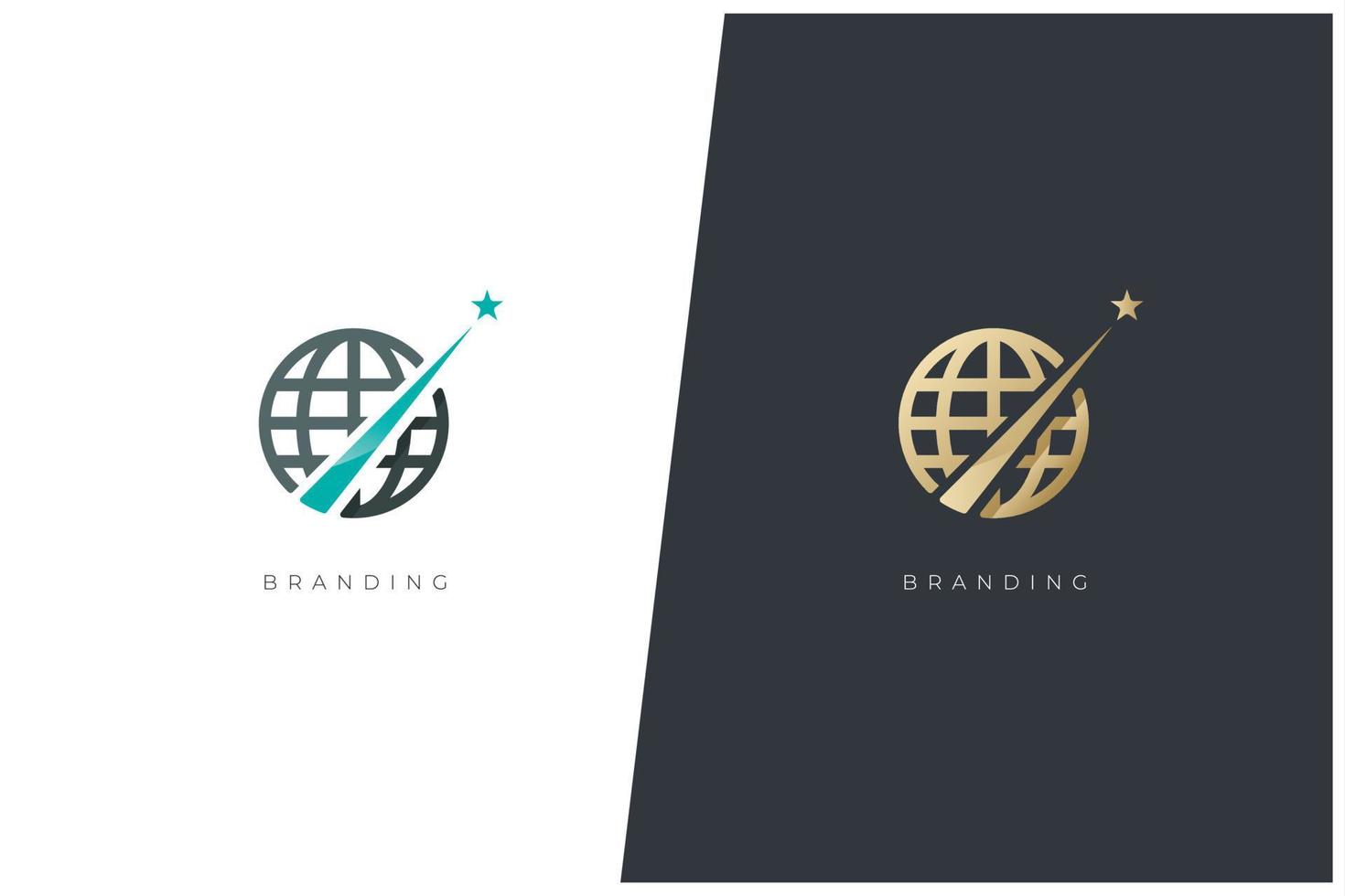 Global Trade Marketing Trading Networking Vector Logo Concept