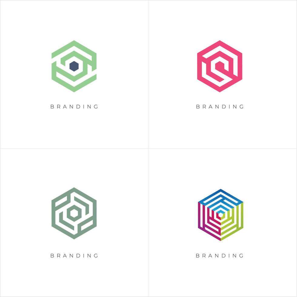 Hexagon Trade Marketing Trading Networking Vector Logo Concept