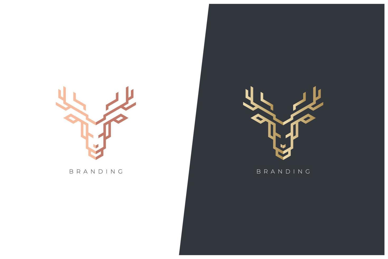 Deer Digital Animals Vector Logo Concept Design