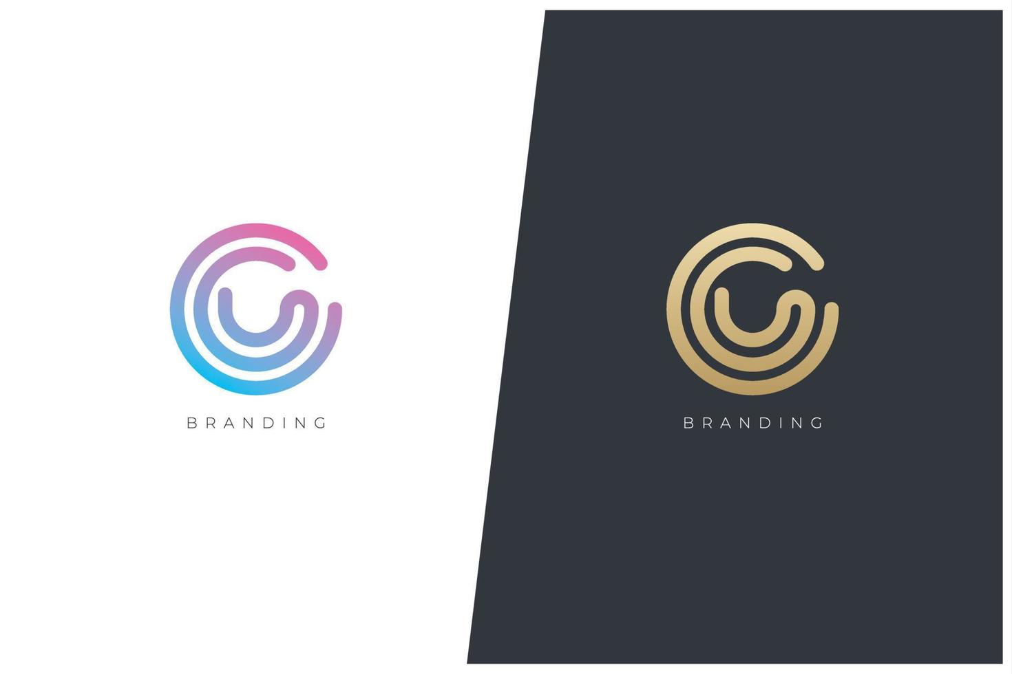 C Letter Logo Vector Concept Icon Trademark. Universal C Logotype Brand