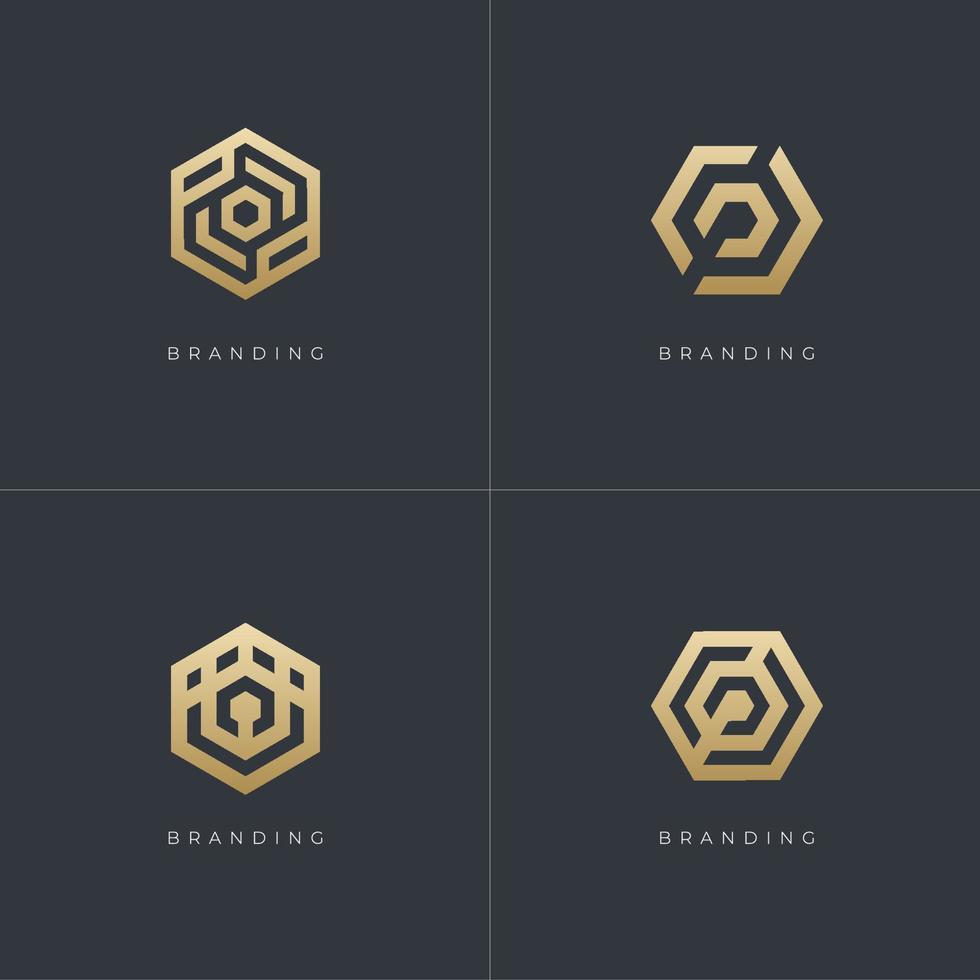 Hexagon Trade Marketing Trading Networking Vector Logo Concept