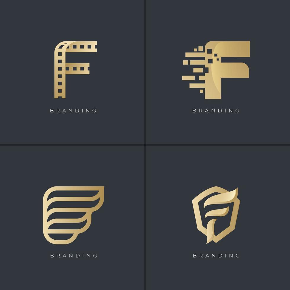 4in1 Bundle - F Letter Monogram Vector Logo Set