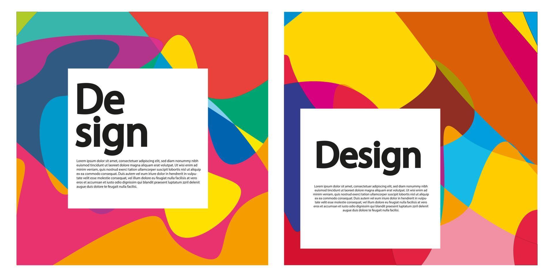 Modern abstract cover set. Cool colorful abstract shapes composition. Vector Eps 1.