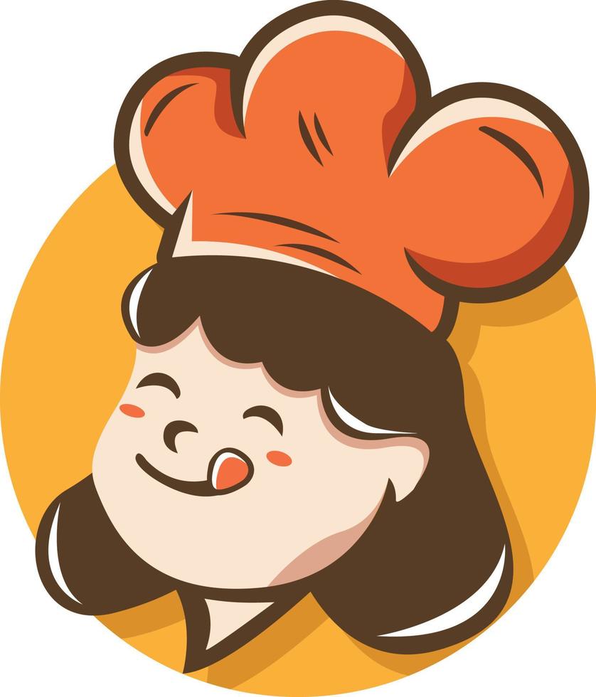 Vector illustration of a female chef, perfect for a restaurant or cuisine related logo.