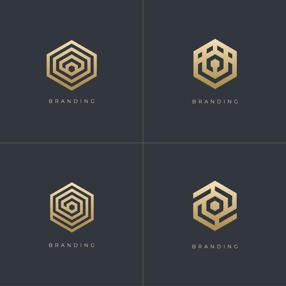 Hexagon Trade Marketing Trading Networking Vector Logo Concept