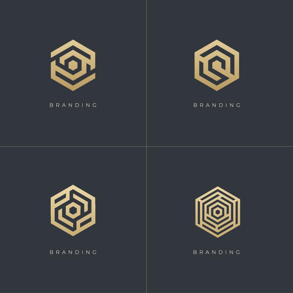 Hexagon Trade Marketing Trading Networking Vector Logo Concept