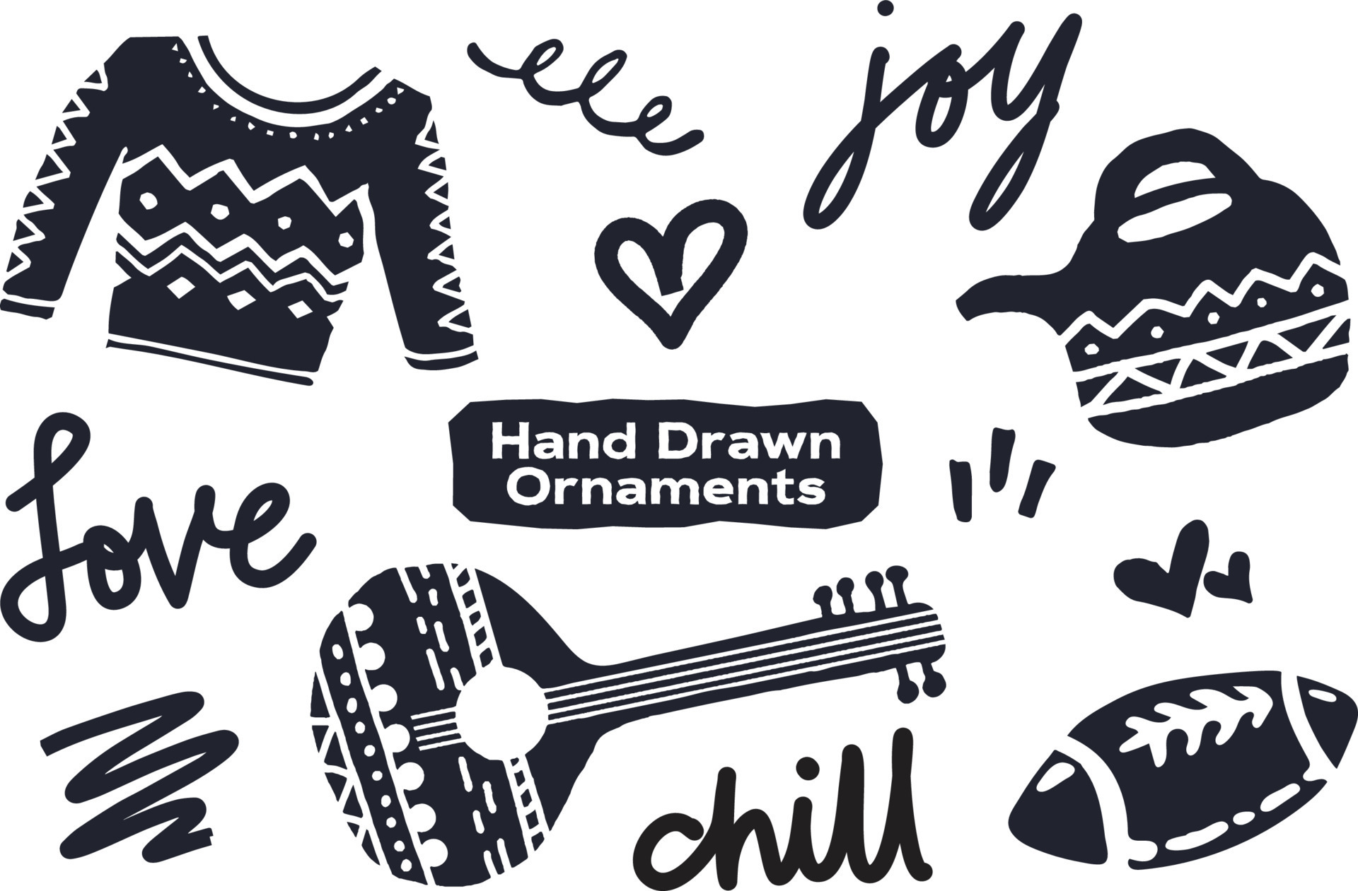 Hand Drawn Culture Ornaments Vector Design Element Collection 11735770