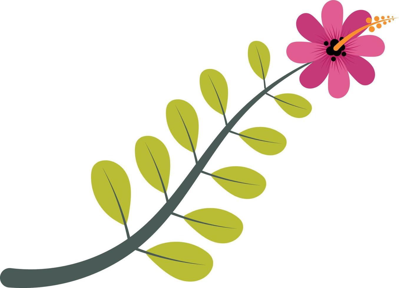 Flower Tree Branch with Leaves vector