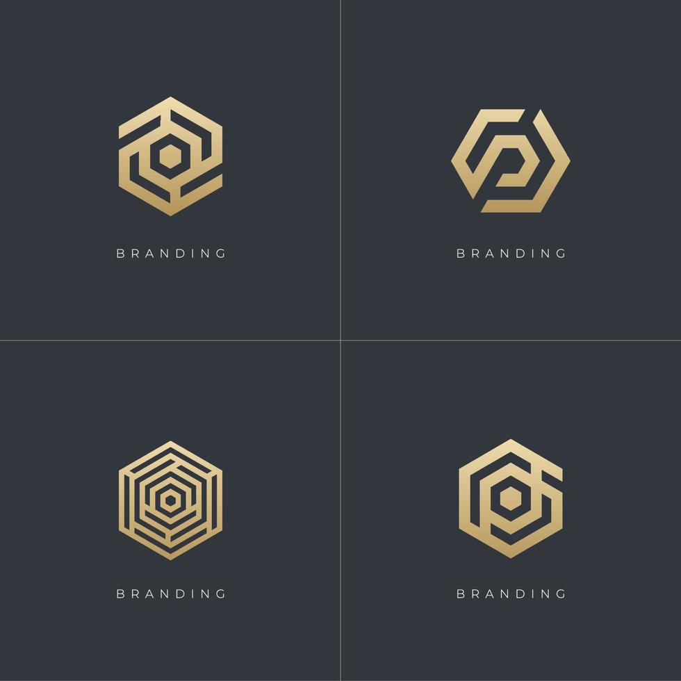 Hexagon Trade Marketing Trading Networking Vector Logo Concept