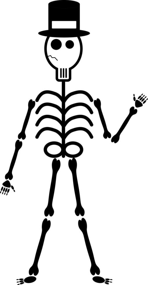 Halloween skeleton icon, simple vector