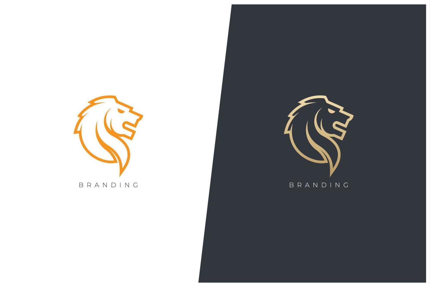 diseño de concepto de logotipo de vector de animales de león supremo