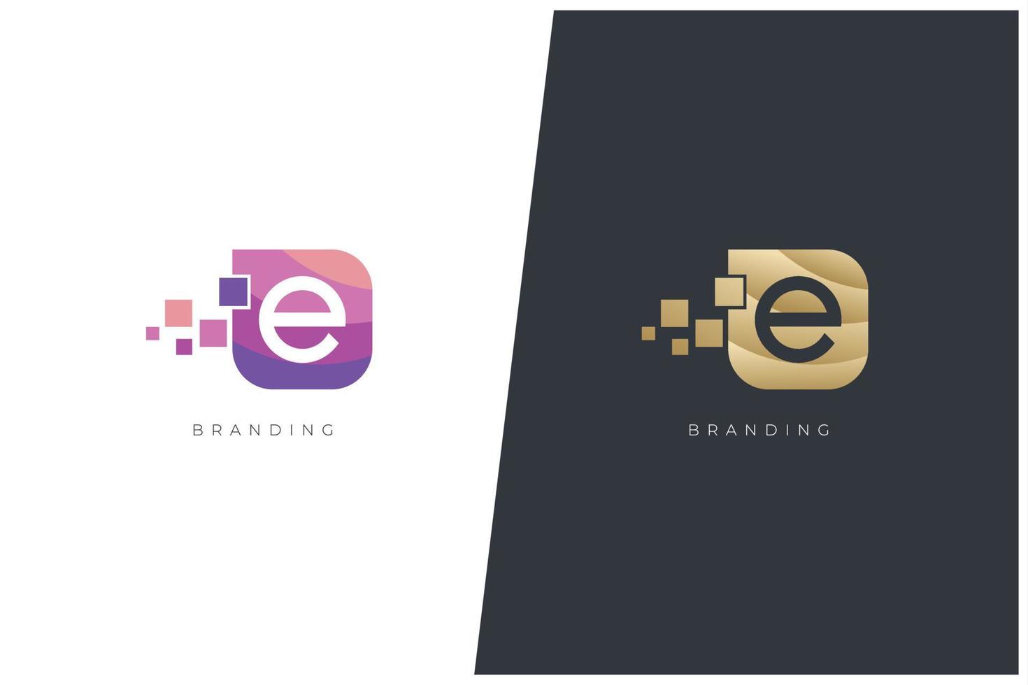 e carta logo vector concepto icono marca registrada. logotipo de la marca e universal