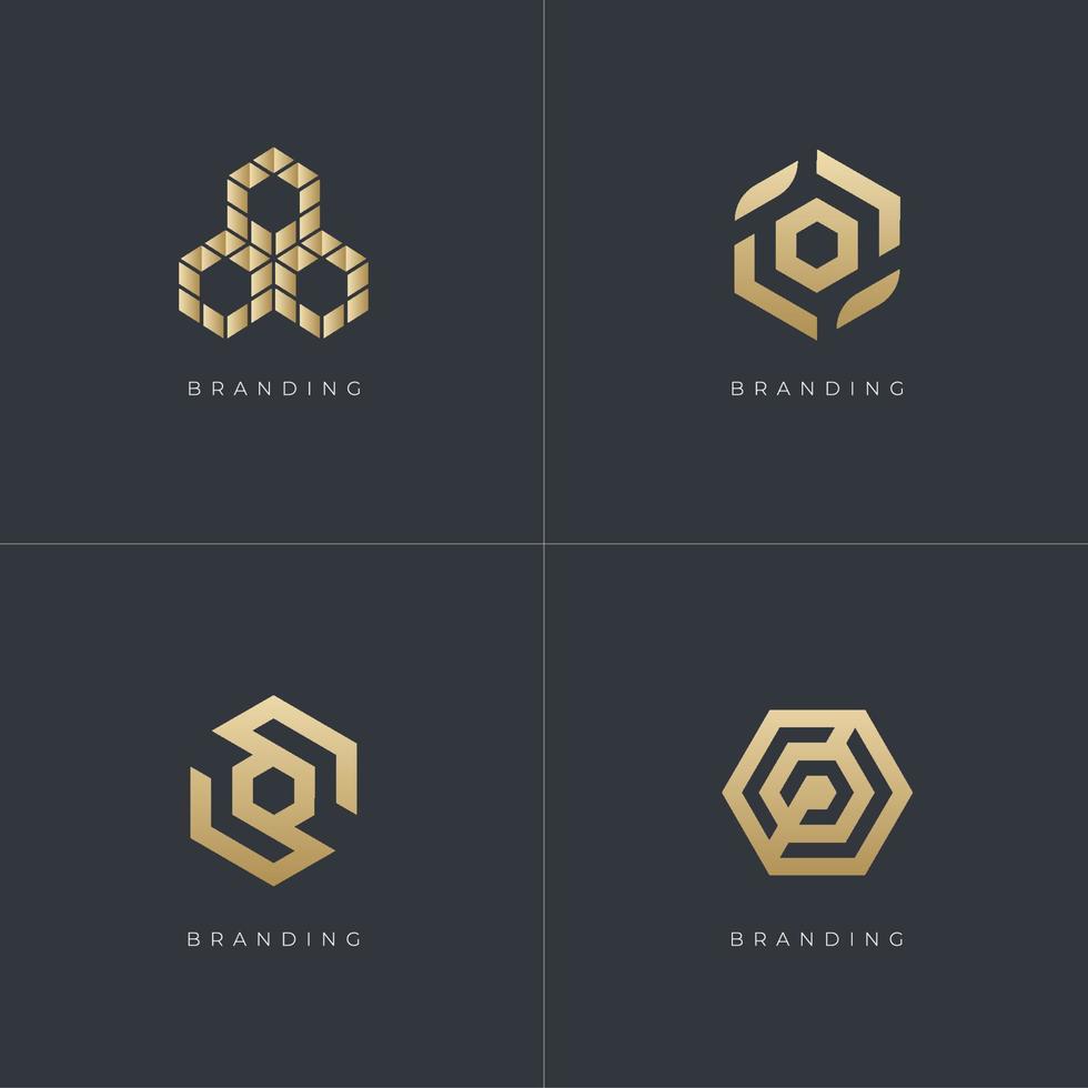 Hexagon Trade Marketing Trading Networking Vector Logo Concept