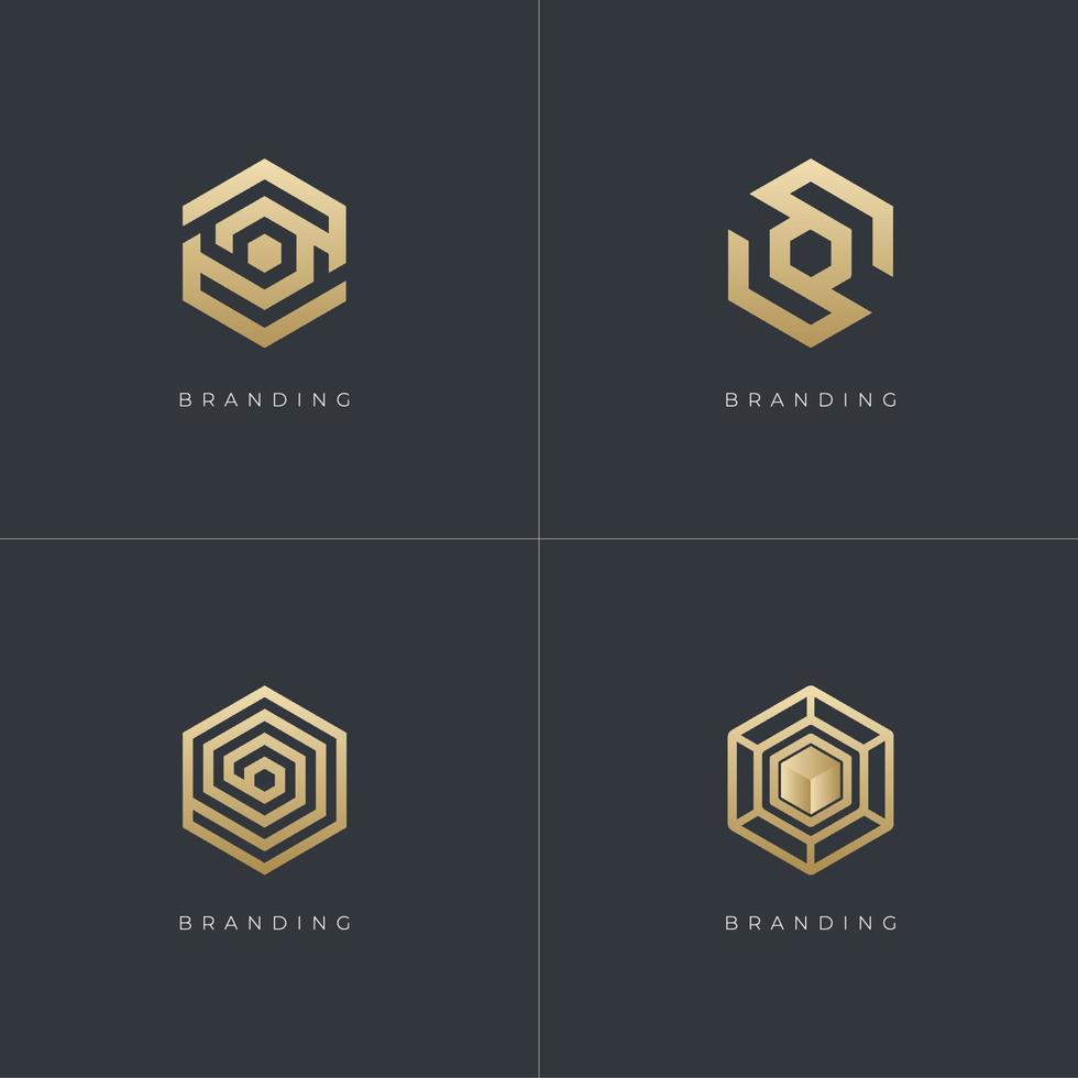 Hexagon Trade Marketing Trading Networking Vector Logo Concept