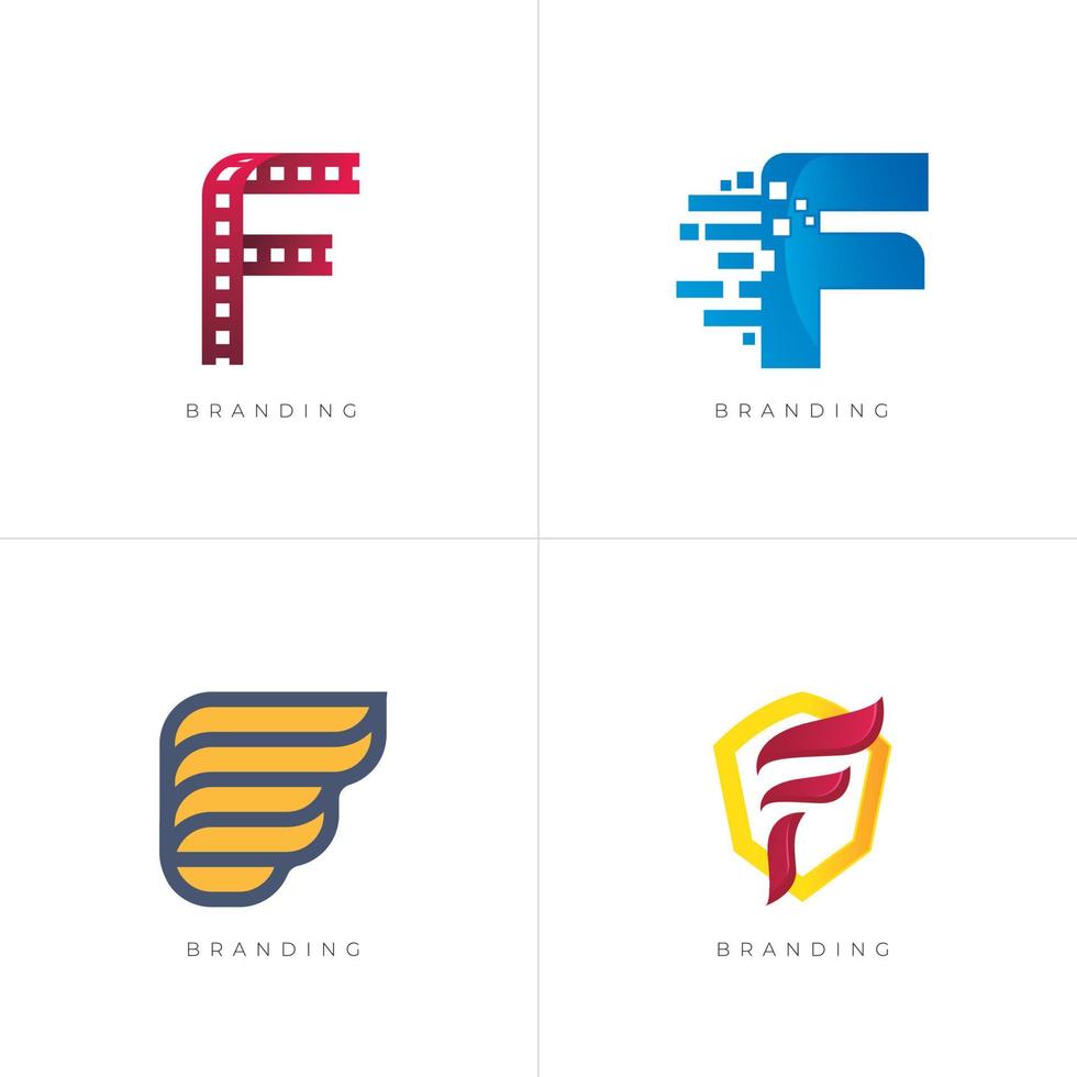 4in1 Bundle - F Letter Monogram Vector Logo Set